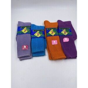 Lot of 4 Vtg BAGGIES Colorful Boot Slouch Socks Fits Sz 10-13 NEW FLAWS READ